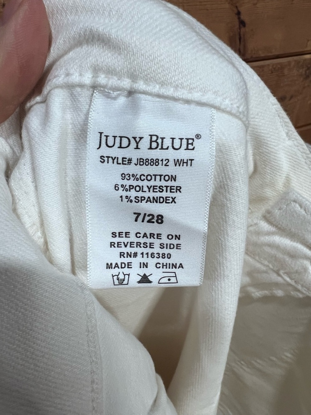 Judy Blue Heather High Rise Cuffed Jogger Jeans White Drawstring 7/28 - Picture 8 of 8